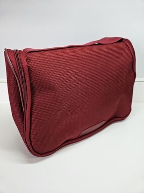 Samsonite Dark Red Zippered Large Travel Cosmetic Toiletry Luggage Bag